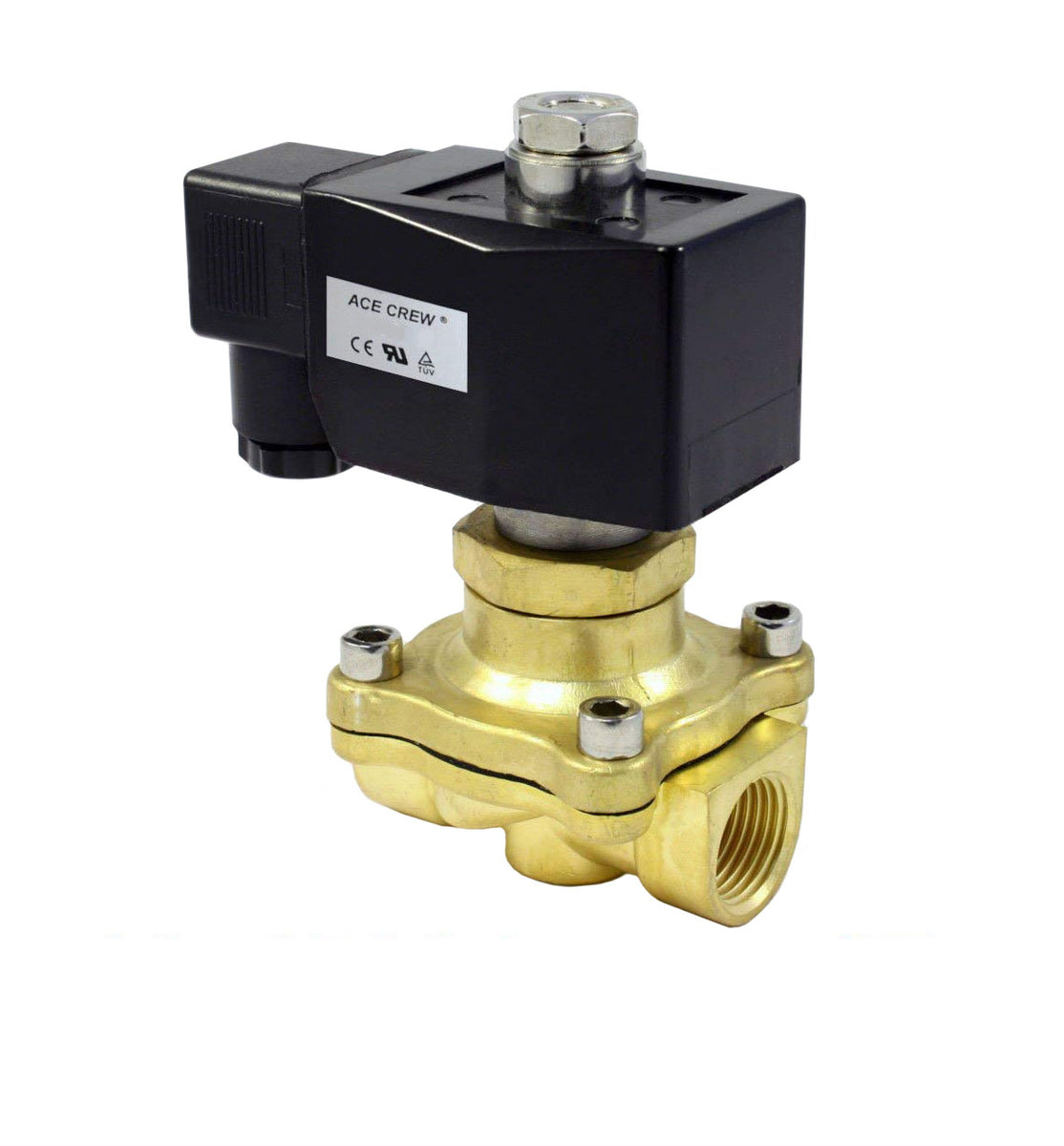 Brass Solenoid Valve 1/2 inch NPT 220-240VAC Normally Open -AceCrew-