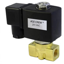 Load image into Gallery viewer, Brass Solenoid Valve Viton 1/4 inch NPT 24VAC Normally Closed for Liquid, Air &amp; Gas