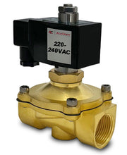 Load image into Gallery viewer, Brass Solenoid Valve NO 1 inch NPT 220VAC, 240VAC Normally Open for Water, Air &amp; Gas