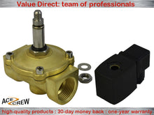 Load image into Gallery viewer, Brass Solenoid Valve Viton 1/4 inch NPT 12VDC Normally Closed for Liquid, Air &amp; Gas