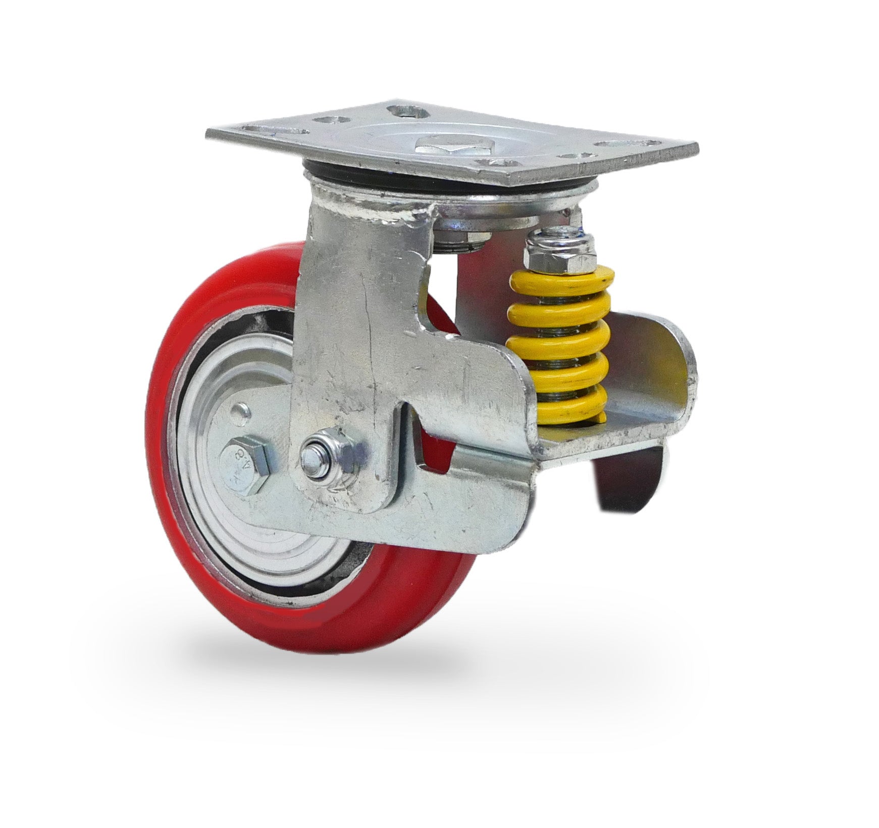 Spring Castor Spring Loaded Shock Absorbing Casters, Industrial Grade Polyurethane 6 ...