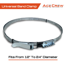 Load image into Gallery viewer, Dust Collector Strap, 24&quot; Band Clamp, Universal Size Dust Strap, steel clamp, dust collector band clamp, one size fits most clamp, adjustable band clamp, stainless steel dust strap, 12 to 24 hose clamp