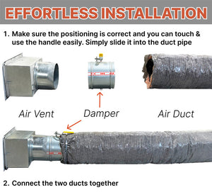 5 inch HVAC Duct Manual Volume Backdraft Damper with Adjustment Handle