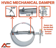 Load image into Gallery viewer, 5 inch HVAC Duct Manual Volume Backdraft Damper with Adjustment Handle
