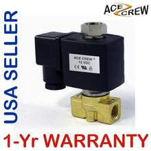 Load image into Gallery viewer, Normally Open Brass Solenoid Valve 1/4 Inch 12VDC