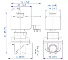 Load image into Gallery viewer, Brass Solenoid Valve NO 1 inch NPT 110VAC, 120VAC Normally Open for Water, Air &amp; Gas