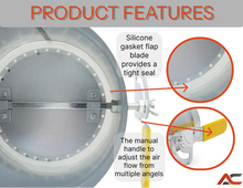 Load image into Gallery viewer, 4 inch HVAC Duct Manual Volume Backdraft Damper with Adjustment Handle