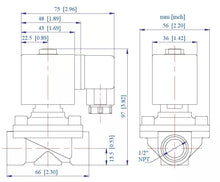 Load image into Gallery viewer, Brass Solenoid Valve Viton 1/2 inch NPT 110VAC , 120VAC for gas, fluid &amp; air