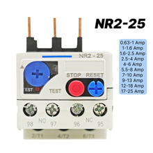 Load image into Gallery viewer, NR2-25 relay, circuit breaker, overcurrent protection, normally open, normally closed, control system, power distribution, motor control, HVAC system, power control, electrical safety, industrial equipment, heating element, trip curve, industrial machinery, fan protection, motor protection, automation, enclosure, thermal relay with contactor, electrical engineering, electrical safety, thermal relay