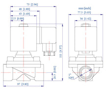 Load image into Gallery viewer, Brass Solenoid Valve NC 1 inch NPT 24VDC Normally Closed for gas, air , fluid