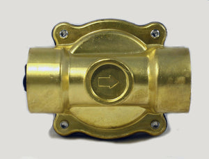 Brass Solenoid Valve NO 1 inch NPT 12VDC Normally Open for Water, Air & Gas