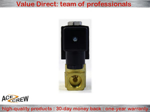 Brass Solenoid Valve VITON NC 1/4 inch NPT 24VAC Normally Closed for fluid, gas & air