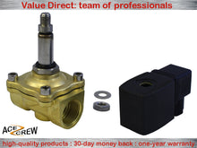 Load image into Gallery viewer, Brass Solenoid Valve Viton 3/4 inch NPT 110vac, 120vac Normally Closed for Water, Air &amp; Gas