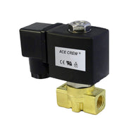 Brass Solenoid Valve NC 1/4 inch NPT 12VDC Normally Closed for Water, Air & Gas