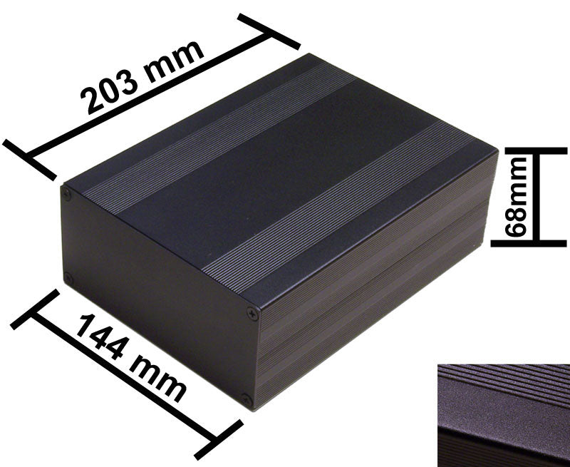 Black Extruded Aluminum Electronic Project Box – 50x25x25mm, Perfect For PCB & DIY Electronics