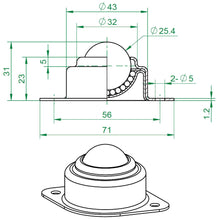 Load image into Gallery viewer, ACECREW 1 Inch (Pack of 10) Ball Transfer Flange Mount Heavy Duty Bearing Roller Conveyor -M322