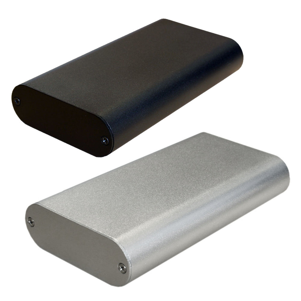 Aluminum Electronic Enclosure Box for PCB equipment interfacing (Silver/Black) - 130x70x24mm